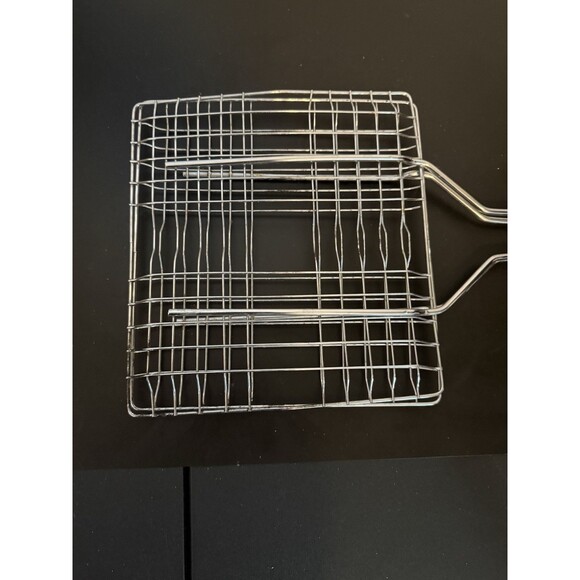 2Pcs Barbecue rack Long Handle Grill Basket BBQ Rack Meat Burger Fish Stand Mesh - Picture 5 of 7